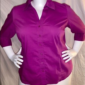 Worthington purple button down blouse 2X